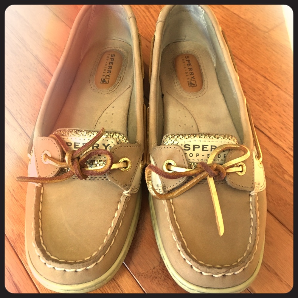 Sperry Gold glitter angelfish boat shoes